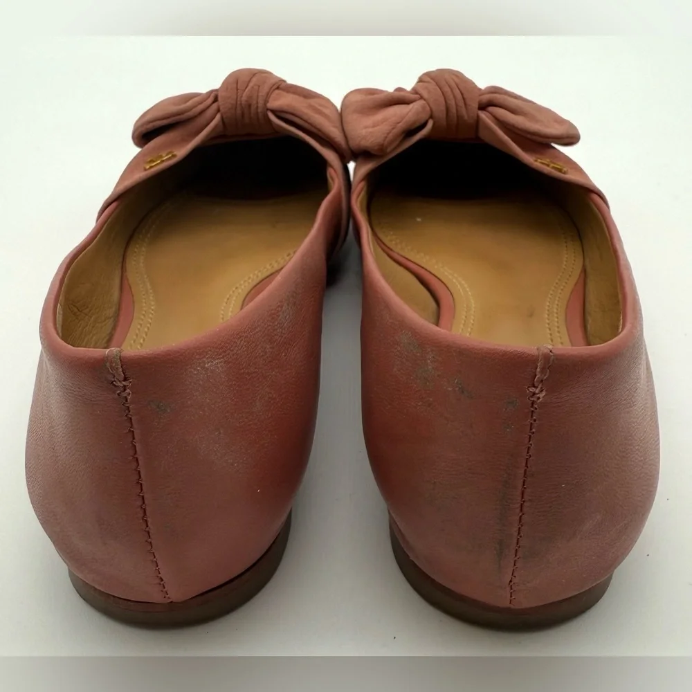 TORY BURCH Preppy Classic Pointed Toe Big Bow Elegant Flats Size 6.5M